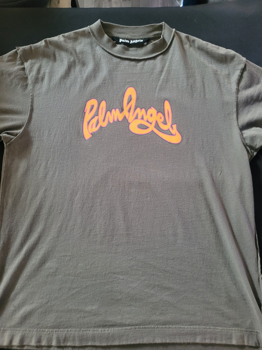 Palm Angels Brown Tee with Orange Logo